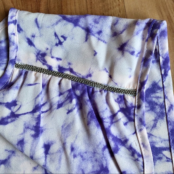 NEW JUICY COUTURE Tie-Dye Peasant Top Blouse Shirt Small Women’s - Picture 7 of 16